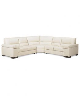 Spencer Leather Sectional Sofa, 3 Piece (Left Arm Facing Loveseat