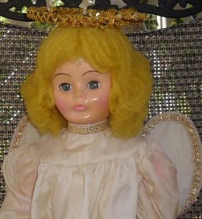Vintage 2 ft Tall Christmas Angel Store Display Doll Sleep Eyes Hard