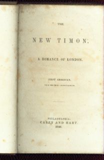 The New Timon by Edward Bulwer Lytton Last Days of Pompeii 1846 1st US