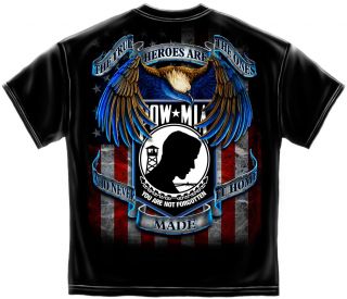 Marine Corps pow MIA True Heroes Eagle Military Public Service T Shirt
