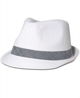 American Rag Hat, White Grey Band Fedora