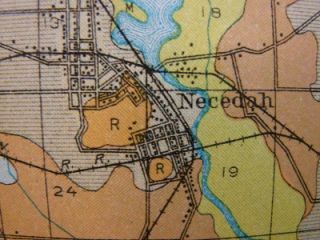 MAP 1911 JUNEAU COUNTY, WI   NECEDAH,UNION CENTER,LYNDON,HUSTLER, ETC