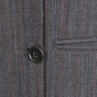 40L UNGARO Gray Woven Pinstripe Two Button Wool Italy Suit