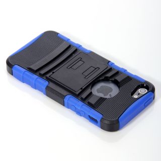 For iPhone 5 Rigid Hard Case Cover Stand Holster Accessory Blue
