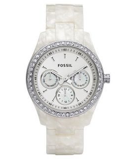 Fossil Watch, Womens Stella White Pearlized Plastic Bracelet 37mm