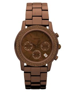 DKNY Watch, Womens Chronograph Brown Ion Plated Stainless Steel