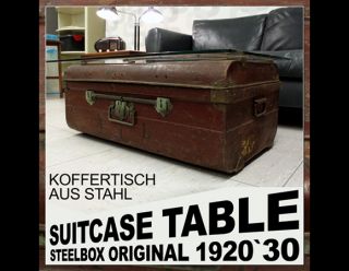 Vintage Art Deco Midcentury Modern Suitcase Table Bauhaus Steel Case