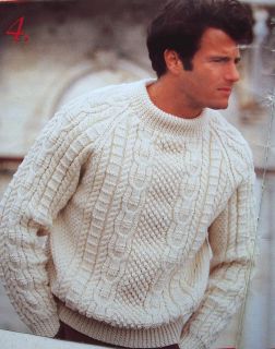 Knitting 11 Patterns Aran Cardigan Skirt Vest Pullover Sweaters
