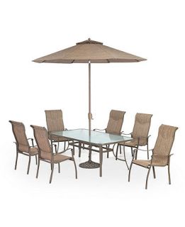 Oasis Outdoor Patio Furniture, 10 Piece Set (72 x 42 Dining Table, 6