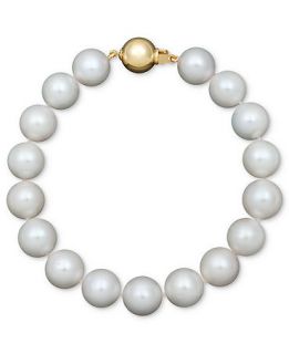 Bracelet, 8 14k Gold AA+ Cultured Freshwater Pearl Strand (11 12mm