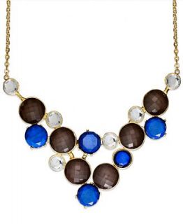 INC International Concepts Necklace, 12k Gold Plated Resin Stone Bib