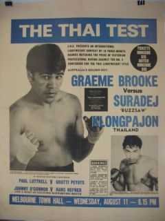1982 Graeme Brooke vs Suradej Kiongphajorn on Site Boxing Poster