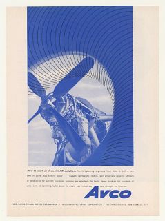 1958 Avco Lycoming Gas Turbine Aircraft Engine Print Ad