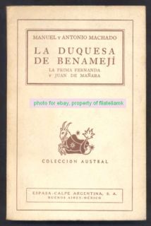 Manuel Y Antonio Machado Book La Duquesa 1ºED 1942