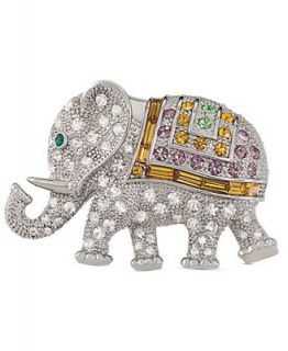 Carolee Pin, Silver Tone Glass 40th Anniversary Elephant Pin