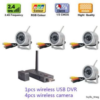  2 4G Wireless USB DVR 4pcs 2 4G Camera Surveillance WN15