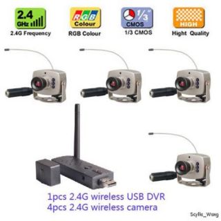 2.4G Wireless USB DVR + 4pcs 2.4G Camera,surveillance