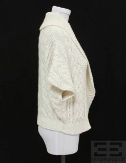 MAGASCHONI White Cable Knit Sweater Size Small