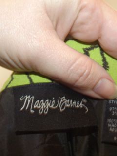 Maggie Barnes Size 2X Green Brown Open Front Light Weight Blazer