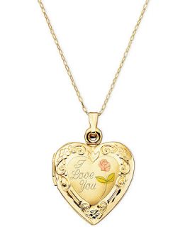 14k Gold Necklace, I Love You Reversible Locket   Necklaces   Jewelry