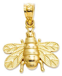 14k Charm, Polished and Satin Bee Charm   Bracelets   Jewelry
