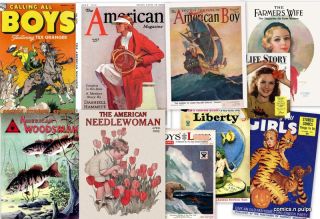 Vintage 1940s America Pulp Magazines in DVD Family Children Liberty