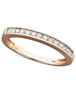 Diamond Ring, 14k Rose Gold Diamond Channel Band (1/5 ct. t.w
