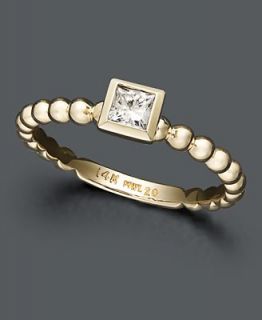 Diamond Ring, 14k Gold Square Diamond Stackable (1/5 ct. t.w.)