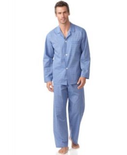 Club Room Pajamas, Woven Long Sleeve Shirt and Pants Set   Mens