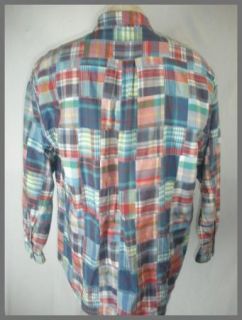 Brooks Brothers Patchwork Madras Plaid Button Down Shirt L India Sport