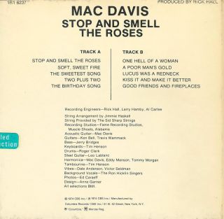Mac Davis Stop and Smell The Roses Reel to Reel Tape