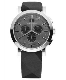 Burberry Watch, Mens Swiss Chronograph Beat Check Fabric Strap 44mm
