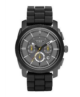 Fossil Watch, Mens Chronograph Gray Silicone Strap 45mm FS4573