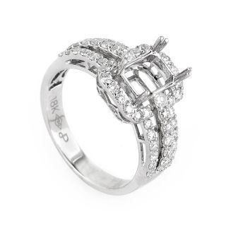 Magnificent 18K White Gold Diamond Engagement Ring Mounting