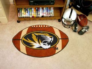 Missouri Tigers Logo Football Shaped Area Rugs 22x35 Machine Washable