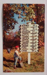 1957 Maines Famous Sign Post Lynchville ME Oxford Co