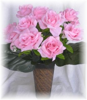 Long Stem Silk Rose Wedding Bridal Bouquet Centerpiece Flower