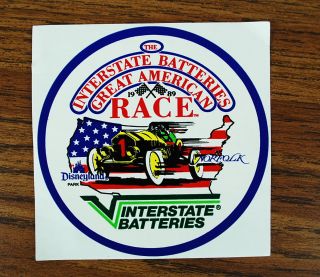 1989 The Interstate Batteries Great American Race Sticker Brand New
