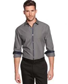 alfani dress shirt fitted navy check long sleeve shirt $ 49 50