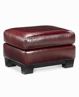 Hampton Leather Ottoman, 28W x 23D x 19H   furniture