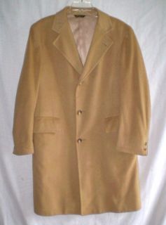 Mens Malcolm Kenneth 100 Mongolian Cashmere Camel Dress Over Top Coat