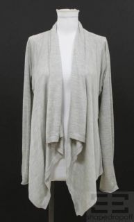 By Malene Birger Grey Silk Cream Belted Wrap Sweater Size Medium