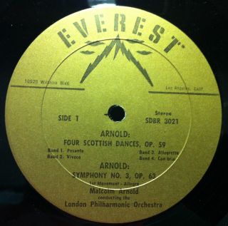 Everest Silver 59 Stereo Arnold Four Scottish Dances LP VG SDBR 3021