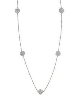 CRISLU Necklace, Platinum Over Sterling Silver Cubic Zirconia Heart
