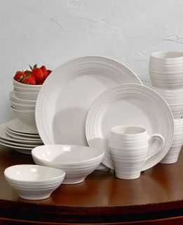 Mikasa Dinnerware, Swirl White 20 Piece Set   Casual Dinnerware