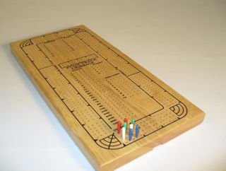 Cribbage Board 4 Player Natural Wood 33504