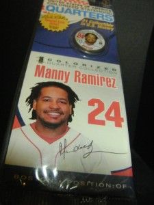 24 Manny Ramirez Baseball Signature Series Colorized Quarter 25 Cent