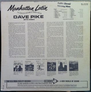 Dave Pike Manhattan Latin LP VG DL 4568 Vinyl 1964 Record Mono RARE