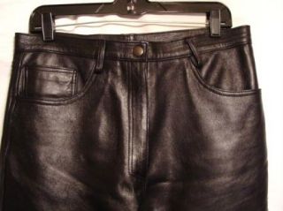 33 Manuel Herrero Black Leather 5 Pocket Pants New