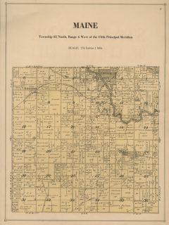 Maine Township Plat Map w Farms Linn County Iowa 1921